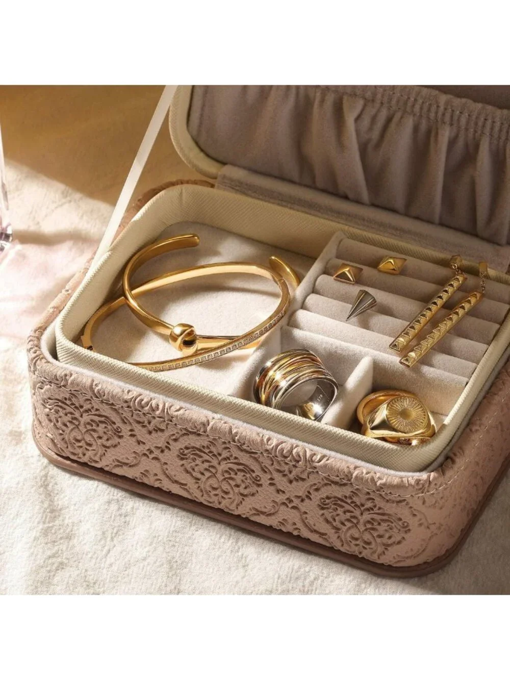 Non-Tarnish Gold & Silver Chunky Rings Set, Vintage Statement & Trendy Wide Band